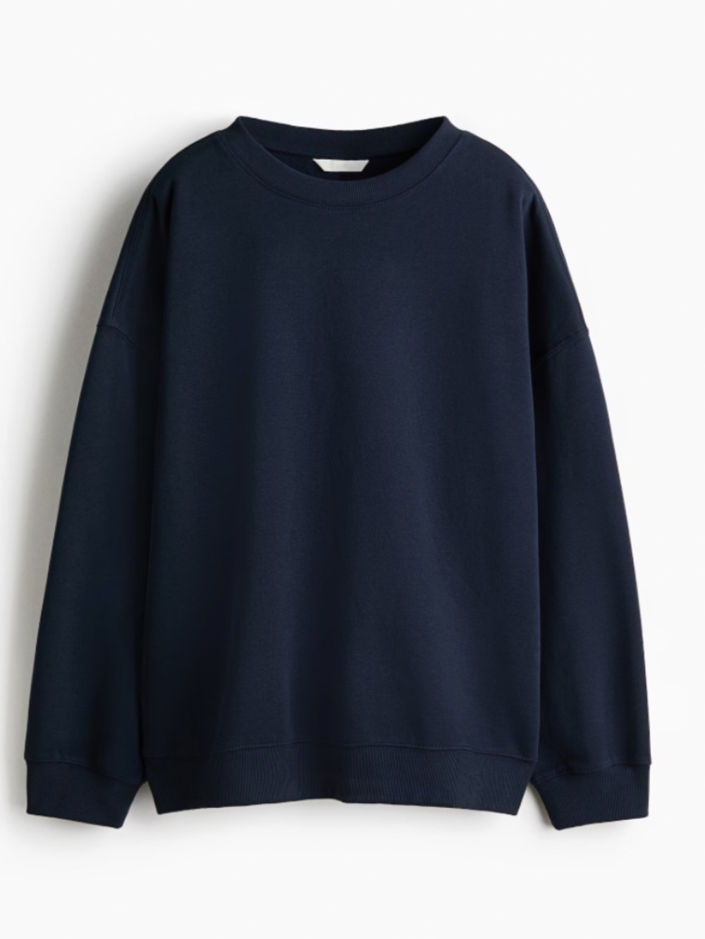 Navy sweatshirt. H&M. Size XS, round neck, long sleeve